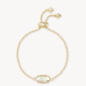 Elaina Gold Adjustable Chain Bracelet in Dichroic Glass